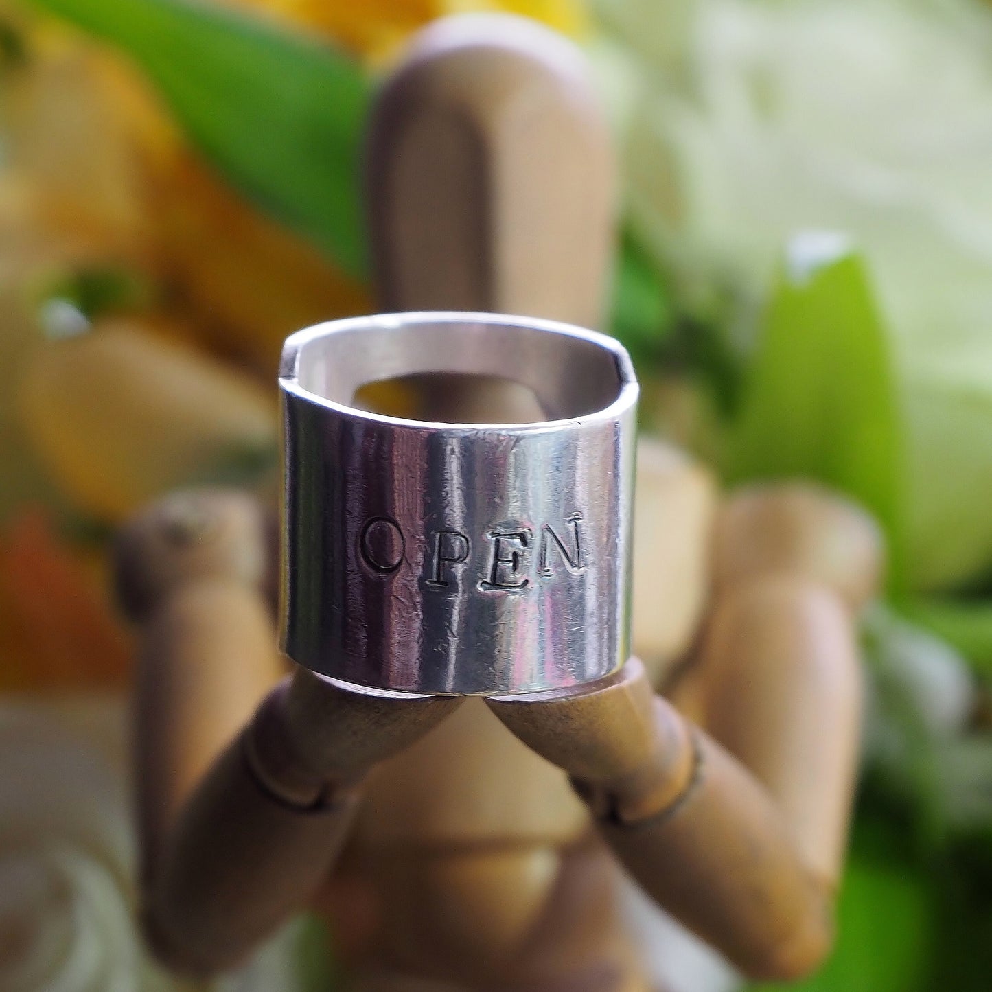 A perfectly simple chunky handmade sterling silver bottle opener ring. Made to order